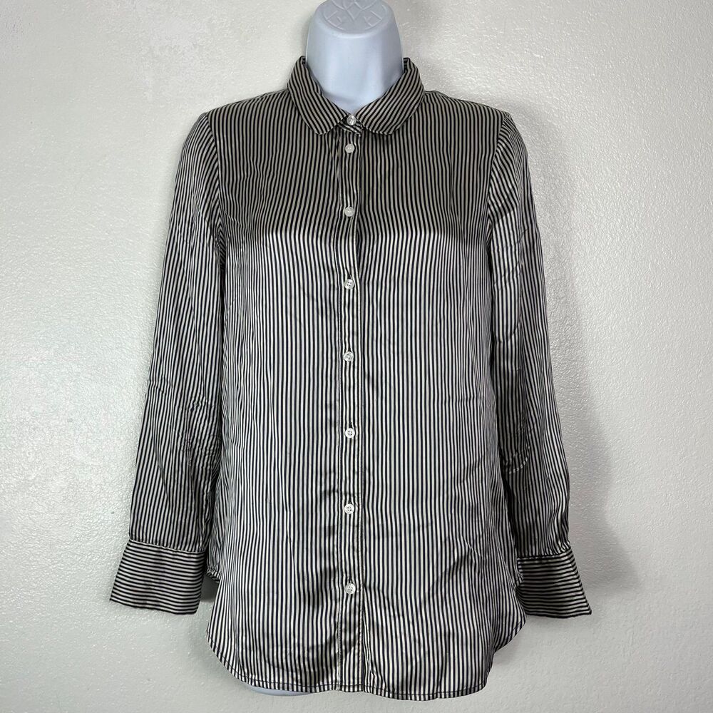Alexa Chung by Madewell Silk Stripe Button down shirt women’s extra small